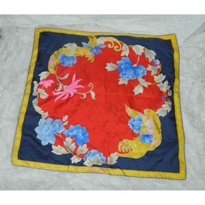 ‎Leonard Paris Silk Big Floral Scarf Multicolor